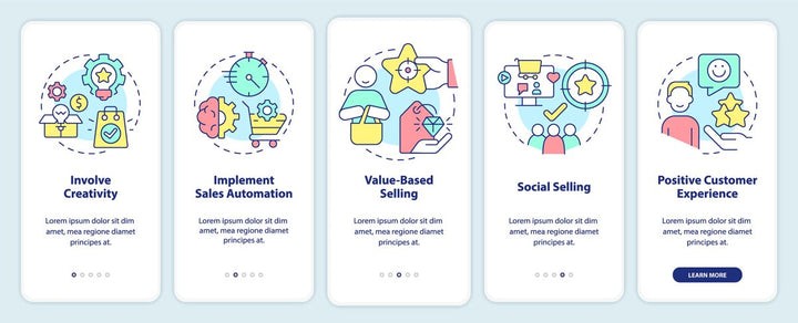 Selling trends mobile app screen set