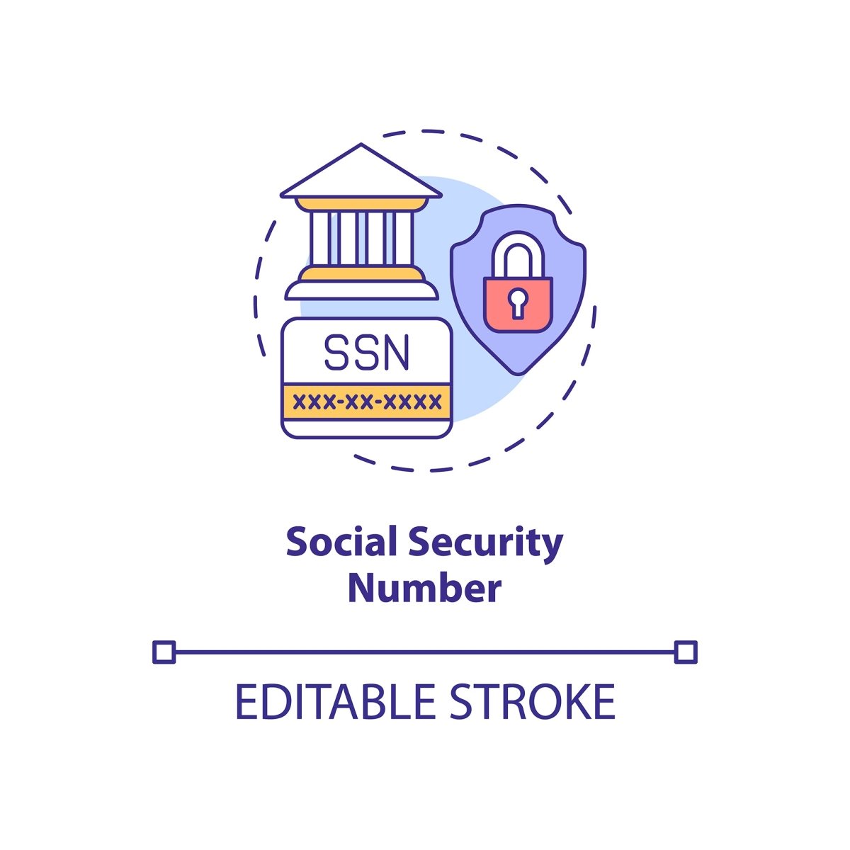 Sensitive information concept icons bundle
