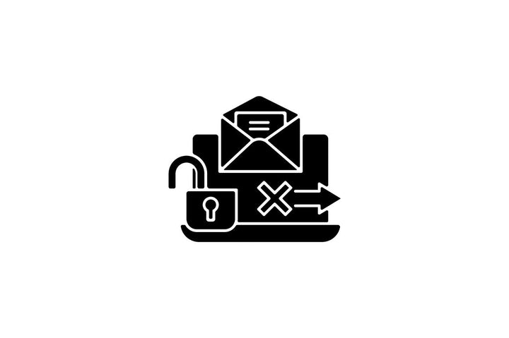 Sensitive information types black glyph icons set on white space