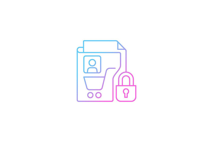 Sensitive information types gradient icons set for dark and light mode