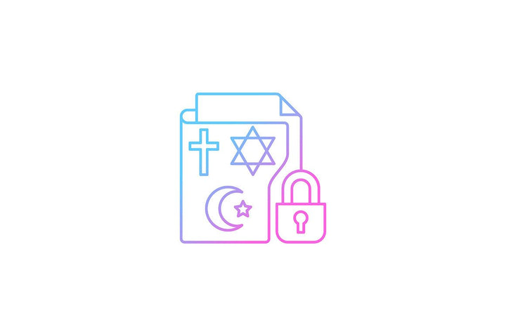 Sensitive information types gradient icons set for dark and light mode