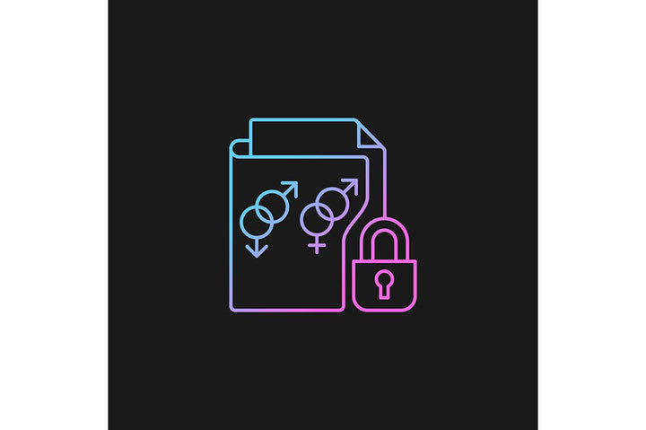 Sensitive information types gradient icons set for dark and light mode