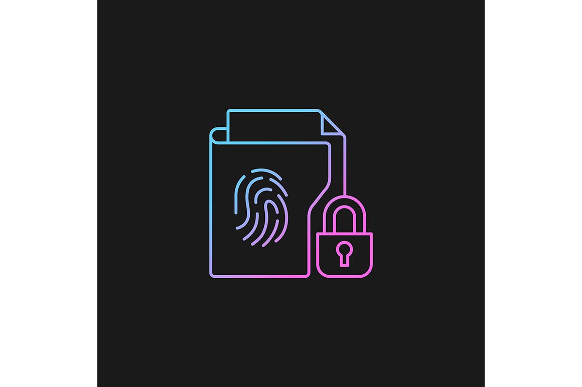 Sensitive information types gradient icons set for dark and light mode