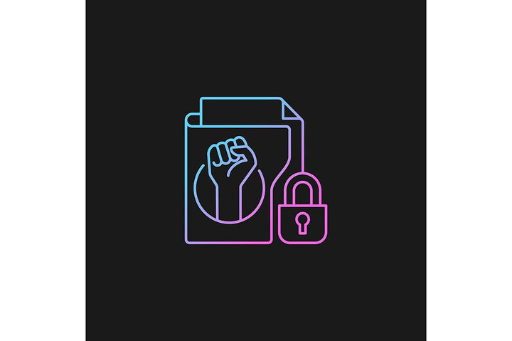 Sensitive information types gradient icons set for dark and light mode