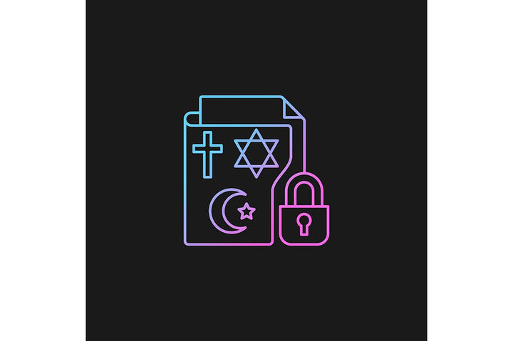 Sensitive information types gradient icons set for dark and light mode