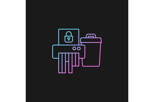 Sensitive information types gradient icons set for dark and light mode