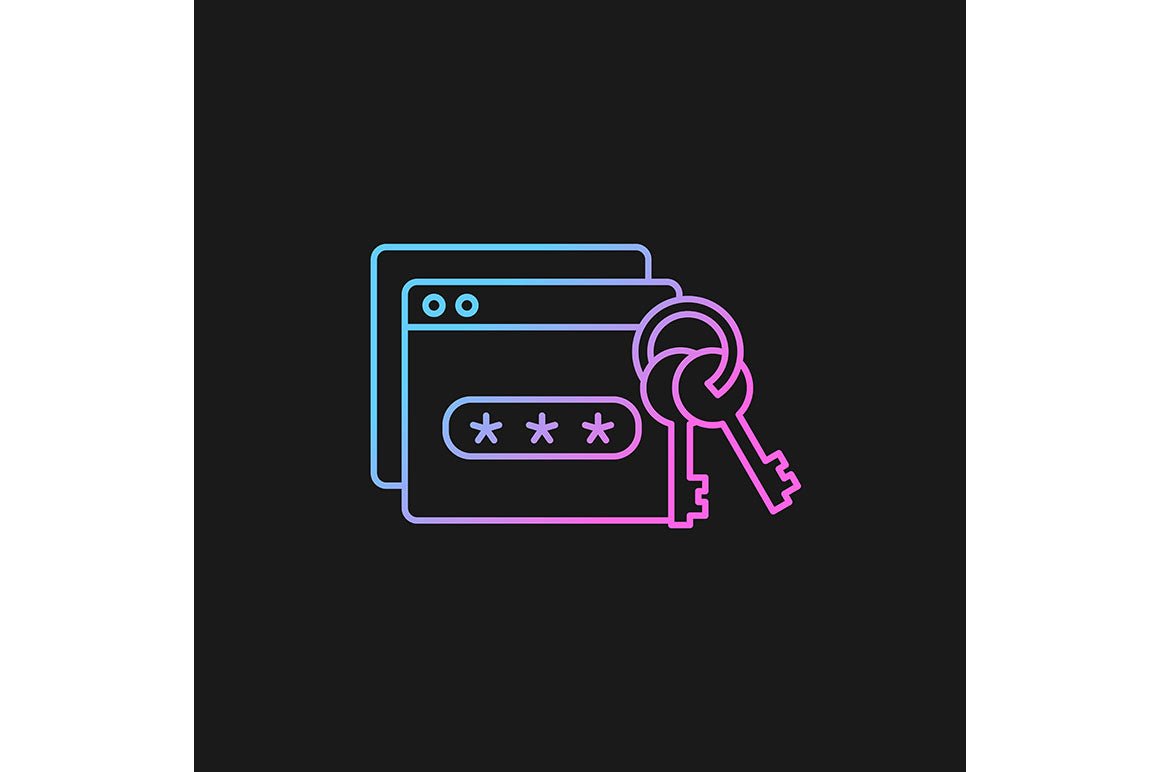 Sensitive information types gradient icons set for dark and light mode