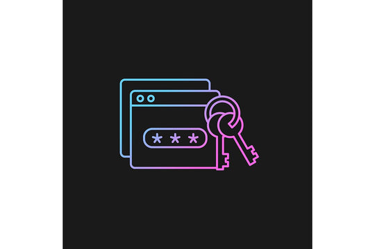 Sensitive information types gradient icons set for dark and light mode