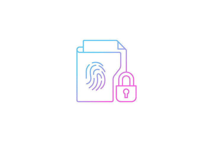 Sensitive information types gradient icons set for dark and light mode