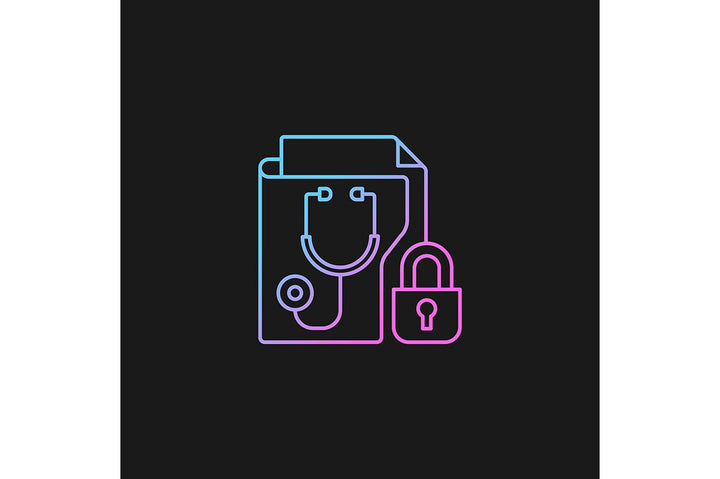 Sensitive information types gradient icons set for dark and light mode