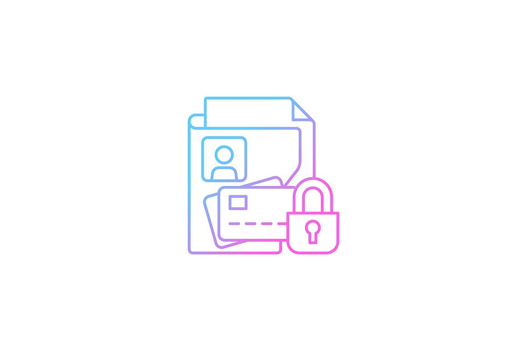 Sensitive information types gradient icons set for dark and light mode