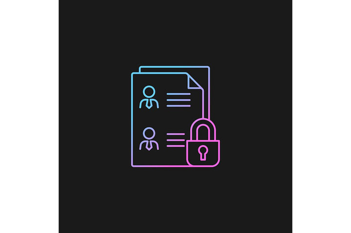 Sensitive information types gradient icons set for dark and light mode