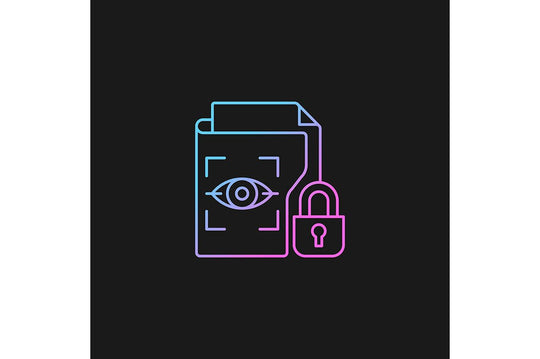 Sensitive information types gradient icons set for dark and light mode