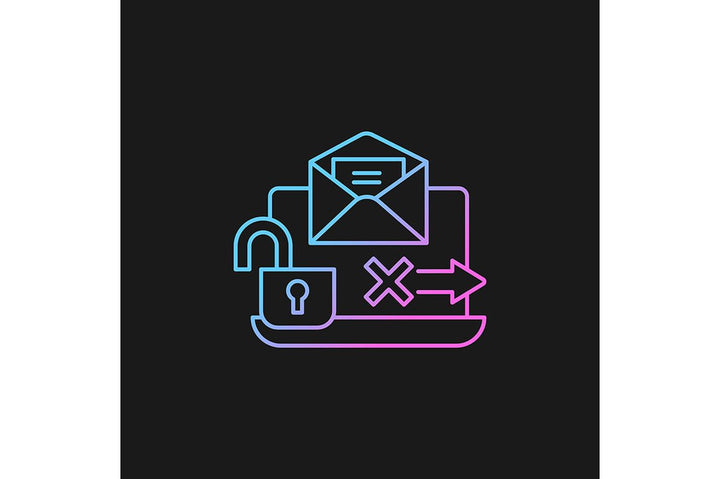 Sensitive information types gradient icons set for dark and light mode