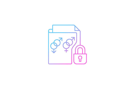 Sensitive information types gradient icons set for dark and light mode