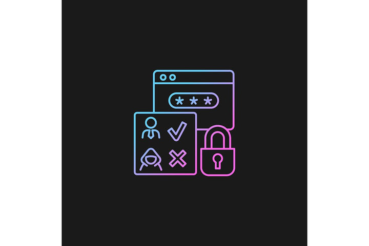 Sensitive information types gradient icons set for dark and light mode