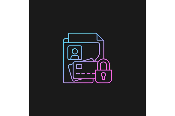 Sensitive information types gradient icons set for dark and light mode
