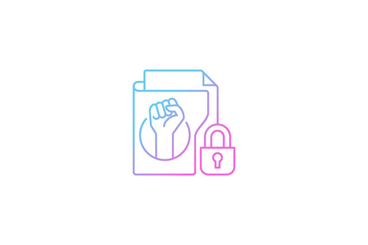 Sensitive information types gradient icons set for dark and light mode