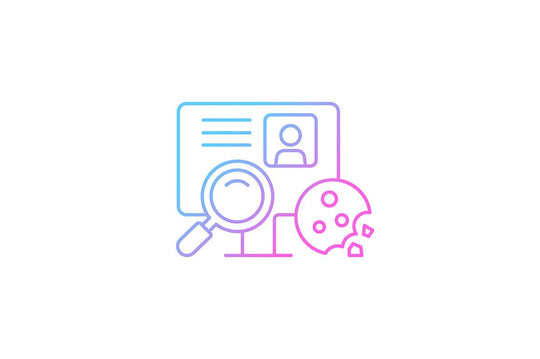 Sensitive information types gradient icons set for dark and light mode