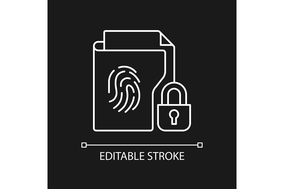 Sensitive information types linear icons set for dark and light mode