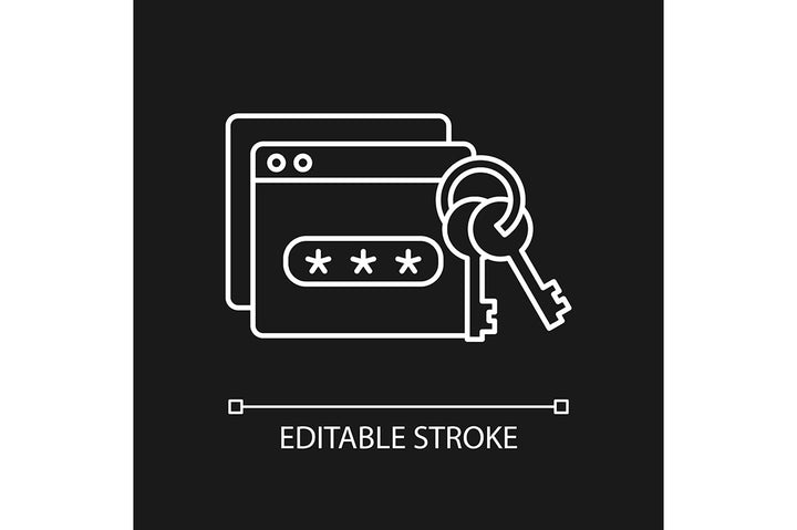 Sensitive information types linear icons set for dark and light mode