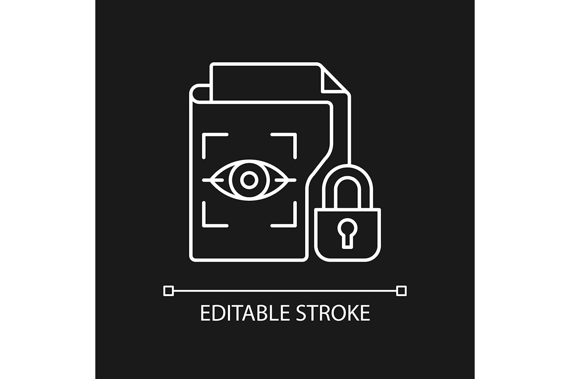 Sensitive information types linear icons set for dark and light mode