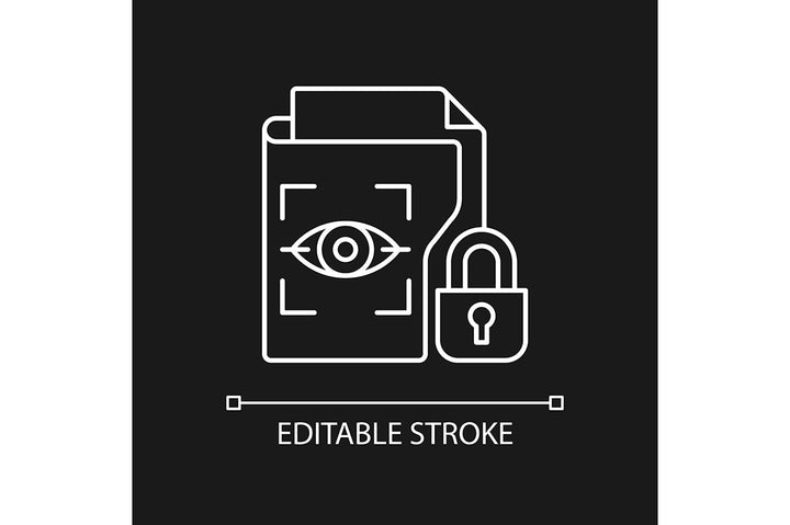 Sensitive information types linear icons set for dark and light mode