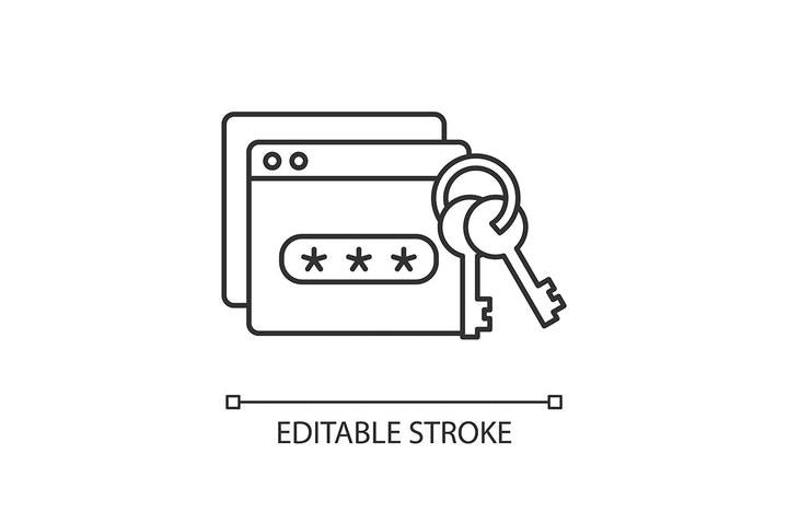 Sensitive information types linear icons set for dark and light mode