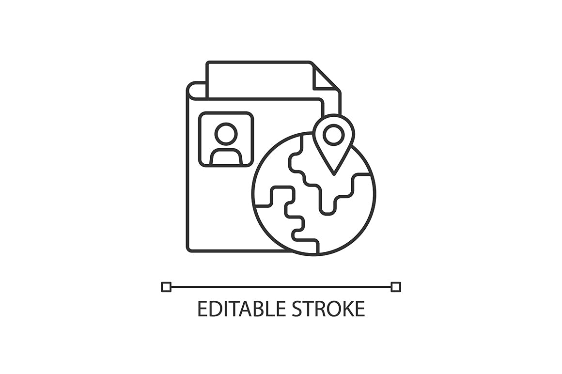 Sensitive information types linear icons set for dark and light mode