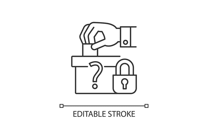 Sensitive information types linear icons set for dark and light mode