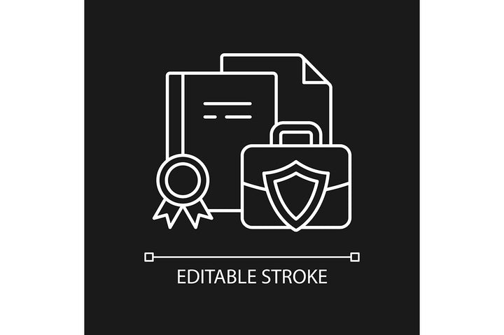 Sensitive information types linear icons set for dark and light mode