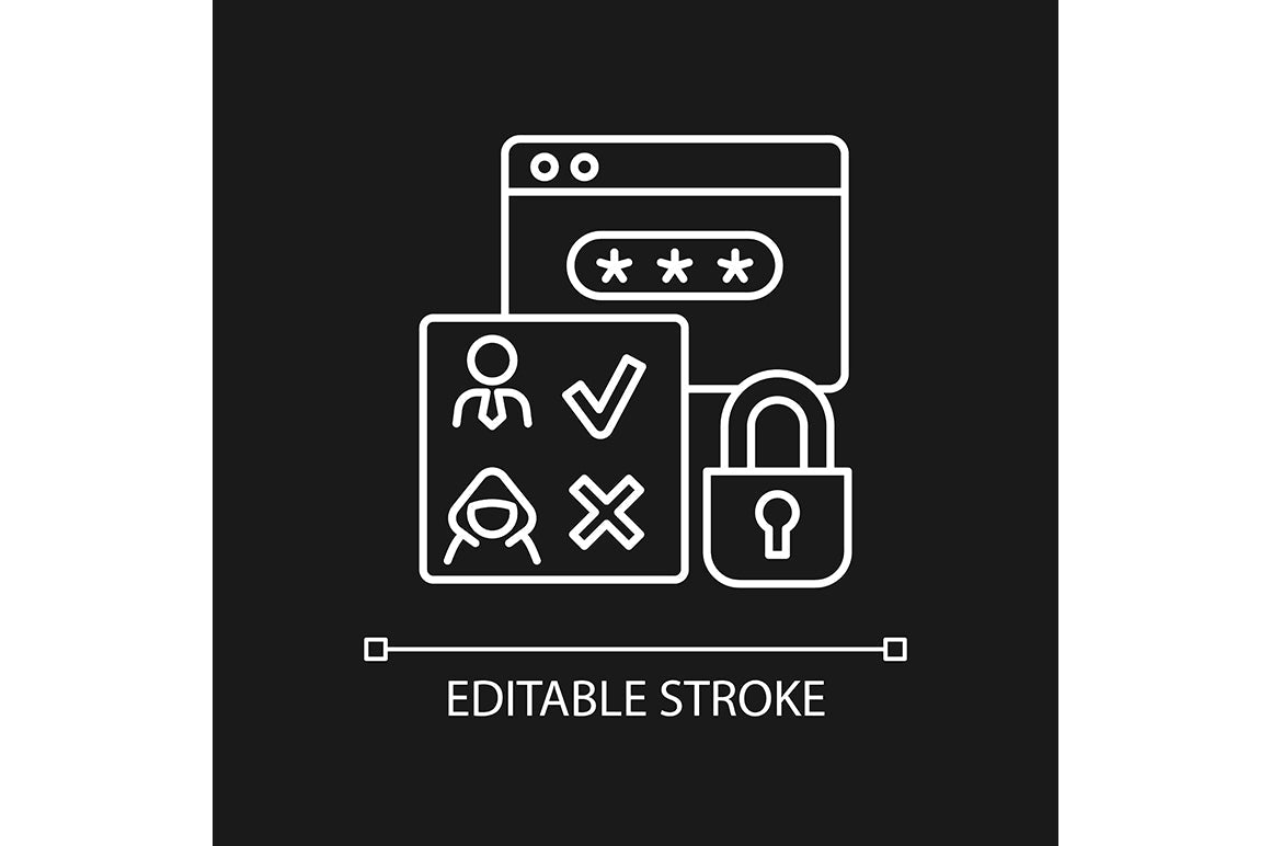 Sensitive information types linear icons set for dark and light mode