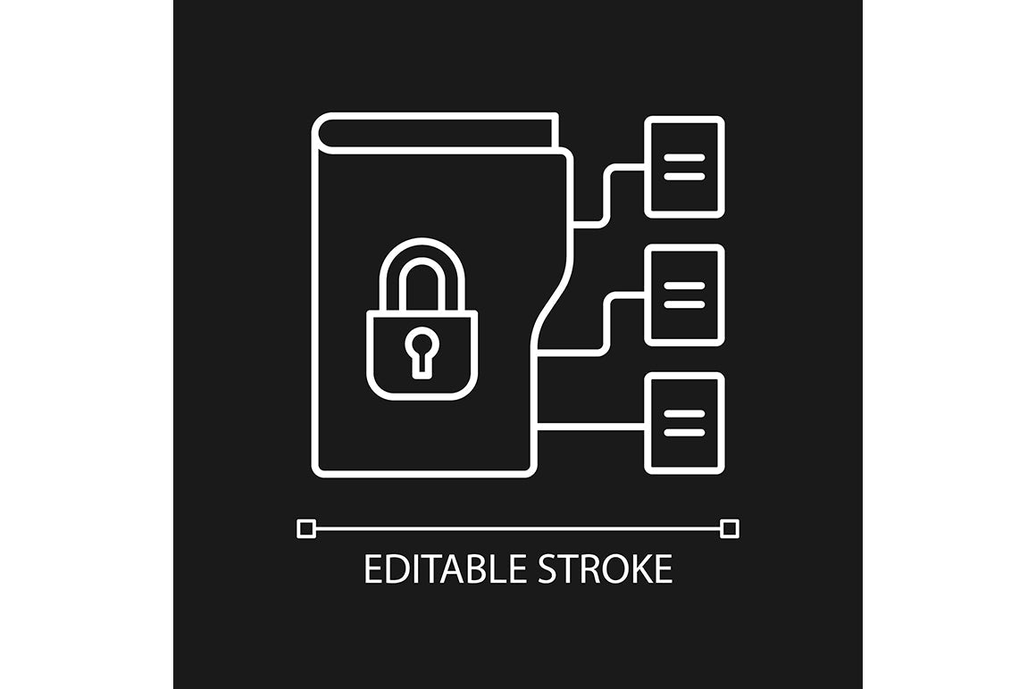 Sensitive information types linear icons set for dark and light mode
