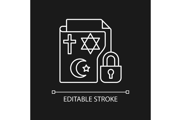Sensitive information types linear icons set for dark and light mode