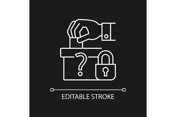 Sensitive information types linear icons set for dark and light mode