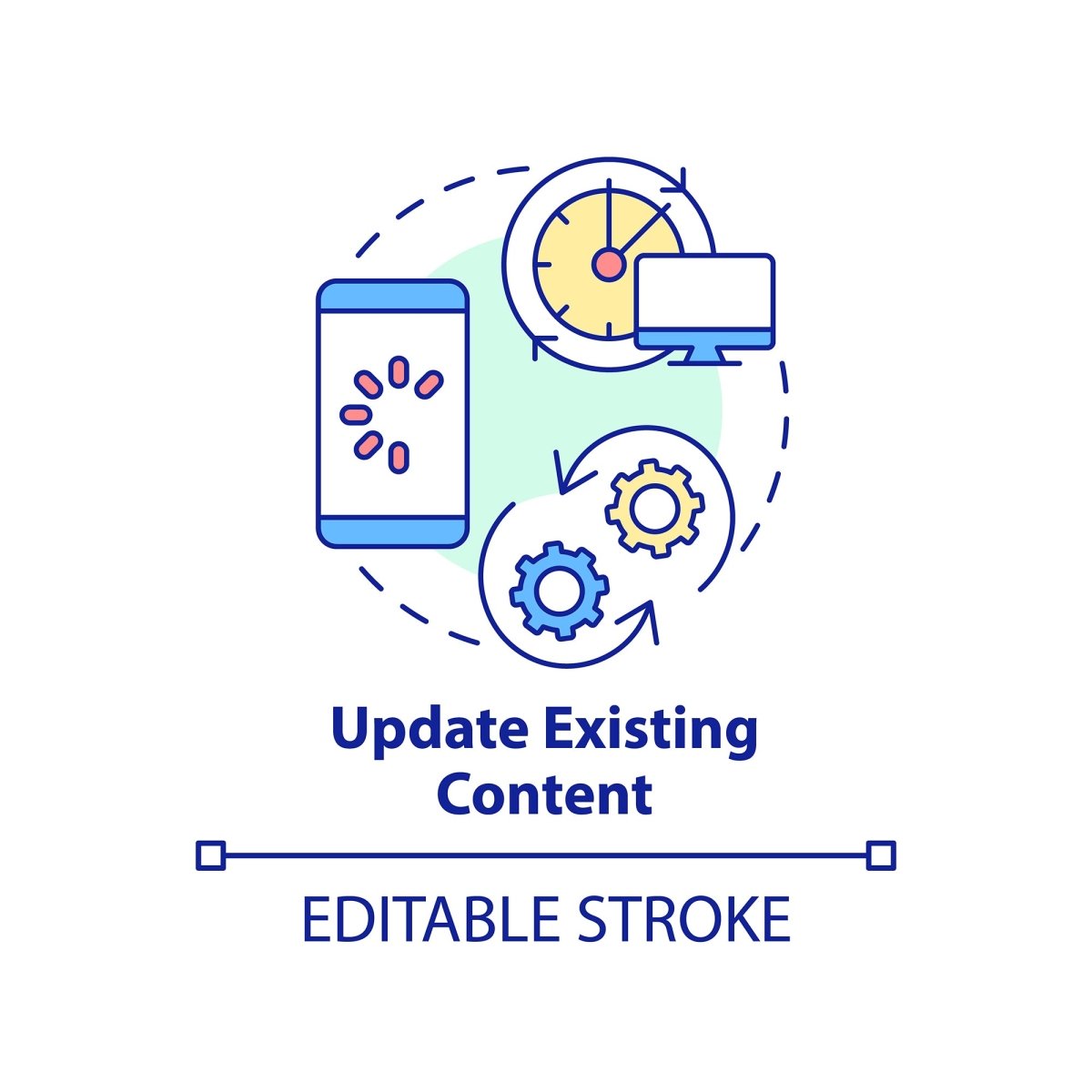SEO optimization concept icons bundle