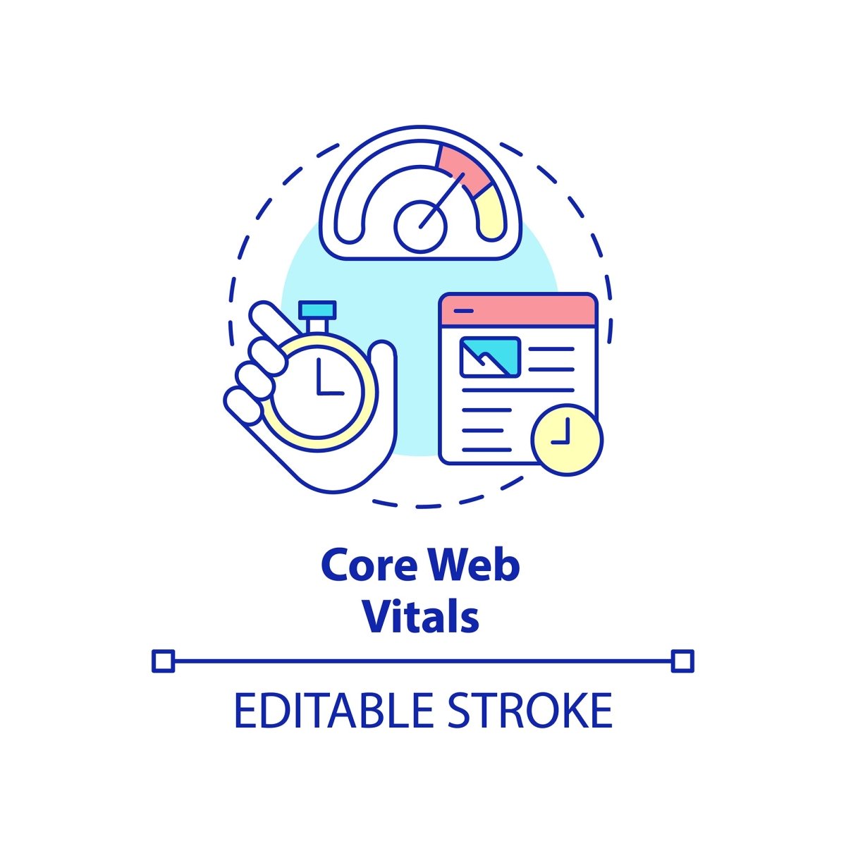 SEO optimization concept icons bundle