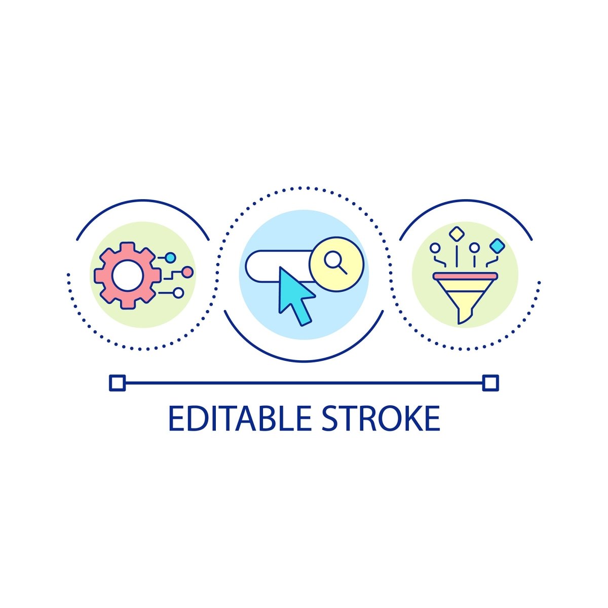 SEO optimization concept icons bundle