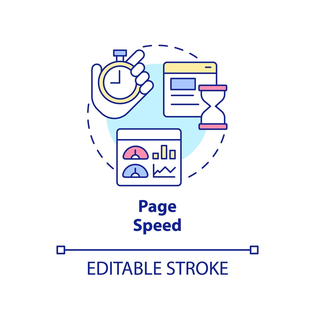 SEO optimization concept icons bundle