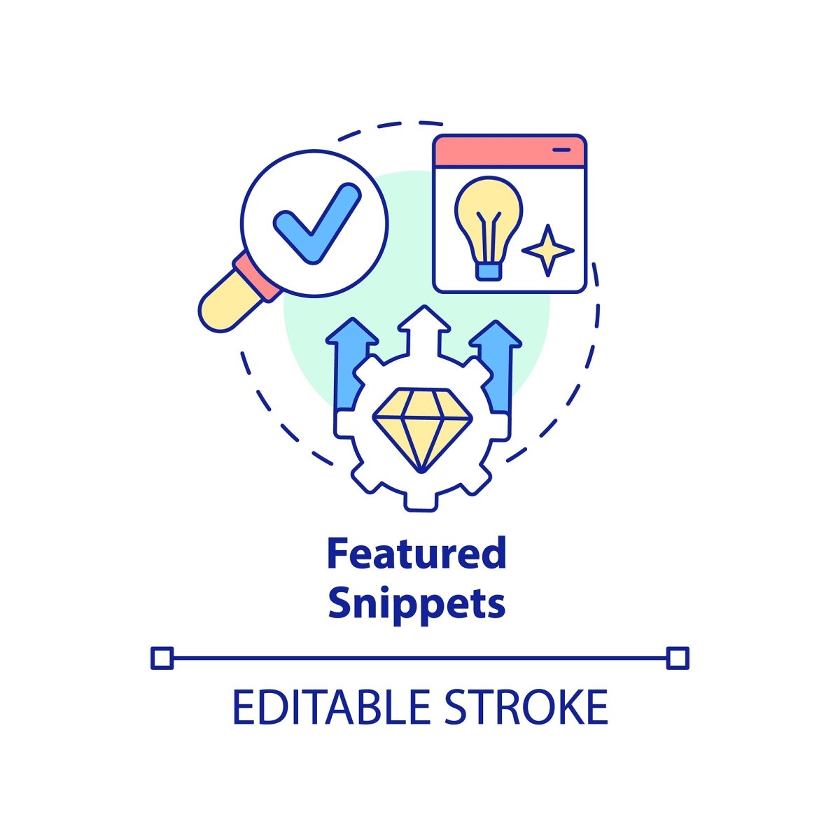 SEO optimization concept icons bundle