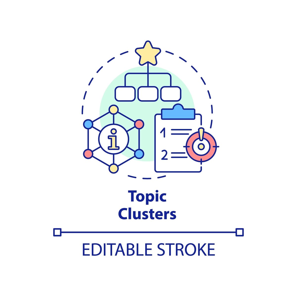 SEO optimization concept icons bundle