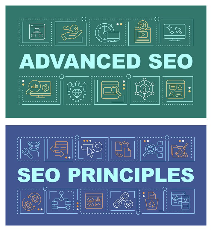 SEO optimization word concepts banner set