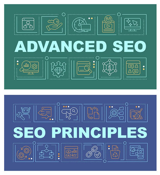 SEO optimization word concepts banner set