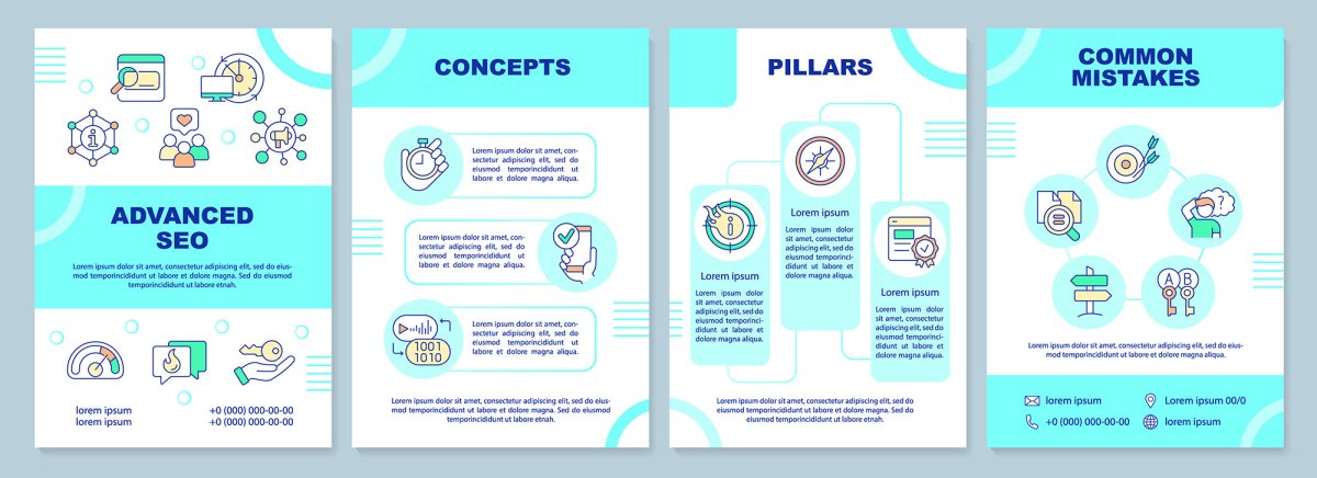 SEO principles brochure template set