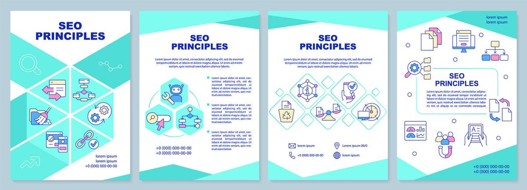 SEO principles brochure template set