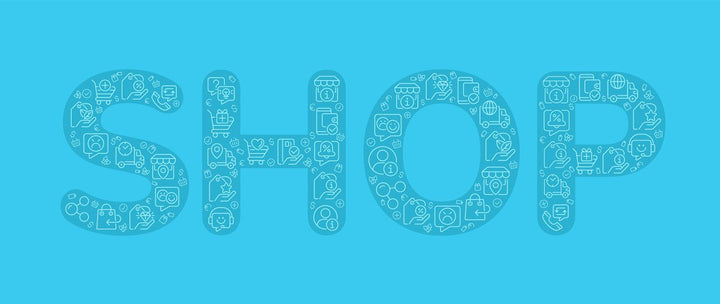 Shop pixel perfect shaped concept filled with editable linear icons