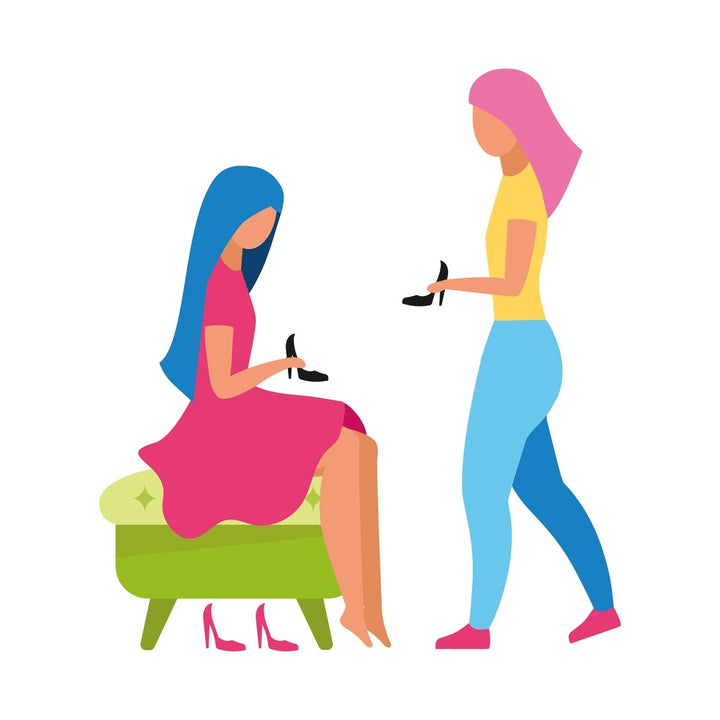Shopping flat concept illustration set
