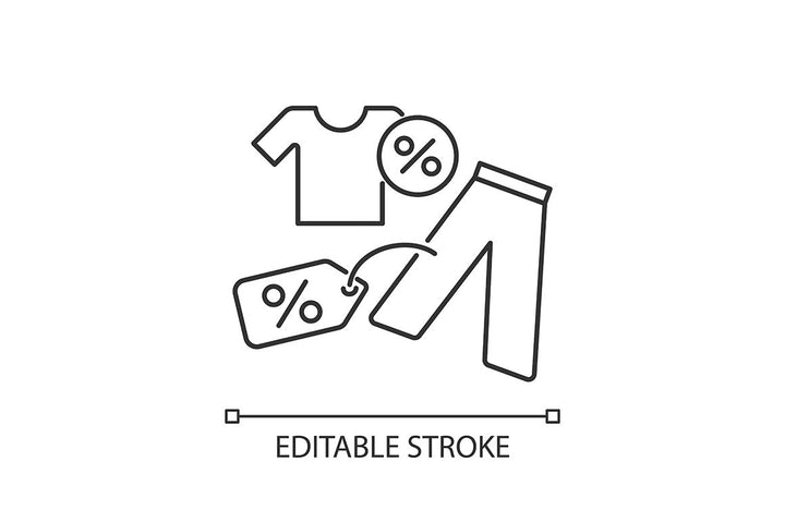 Shopping mall categories pixel perfect linear icons set