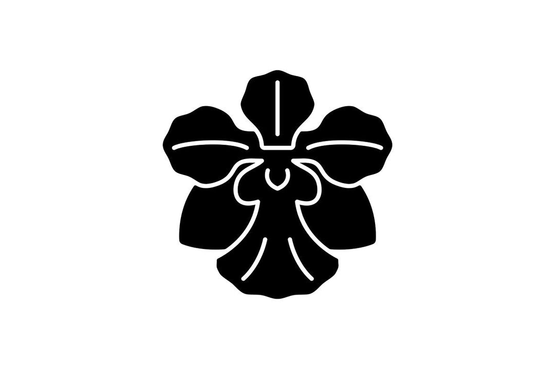 Singapore national symbols black glyph icons set