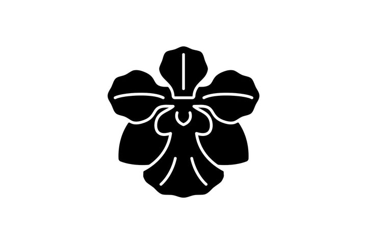 Singapore national symbols black glyph icons set